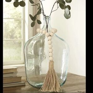 1pc Wooden Beaded Tassel Decoration, Plant Decoration For Home Decor
